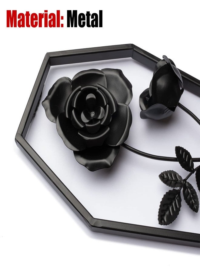 IRISVITA Metal Rose Coffin - Floral Gothic Wall Mount - Black Horror, Witchy & Halloween Decor - Image 5